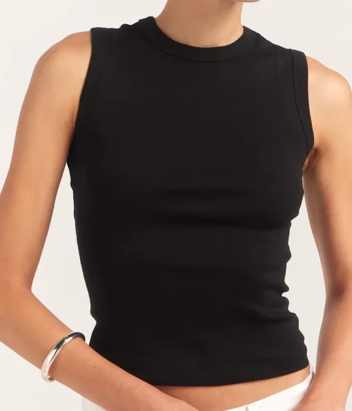 Esme High Neck Tank in Black