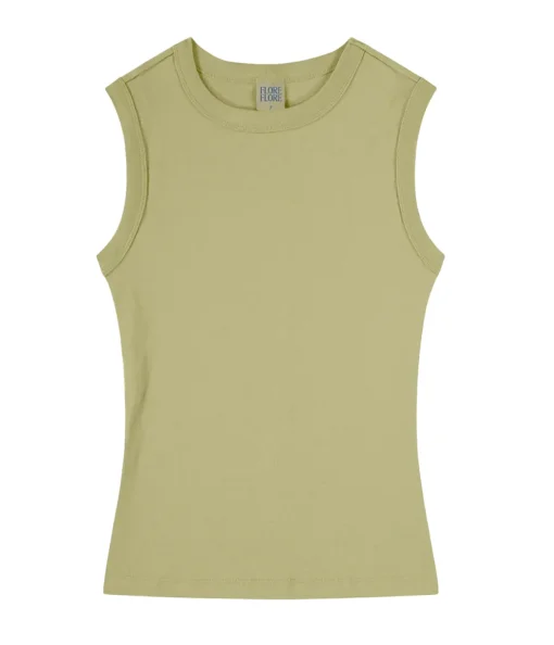 Esme High Neck Tank in Khaki