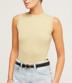 Esme High Neck Tank in Khaki