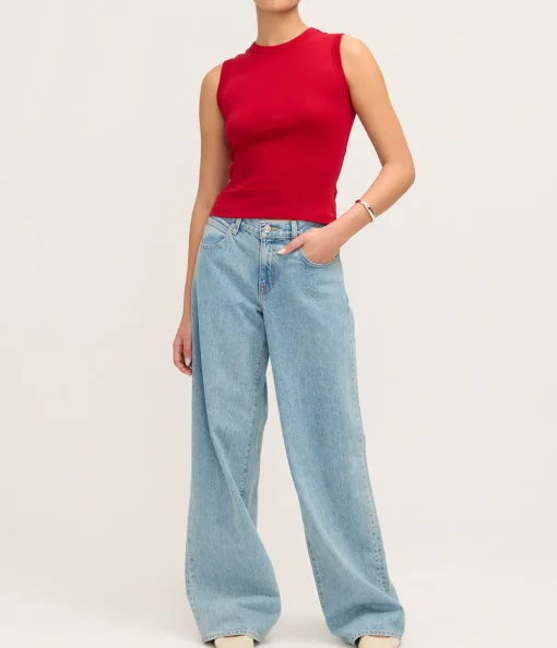 Esme High Neck Tank in Red