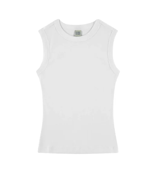 Esme High Neck Tank in White