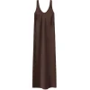 Esther Satin Dress in Chocolate