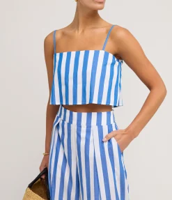 Eve Crop Top in Aegean Stripe