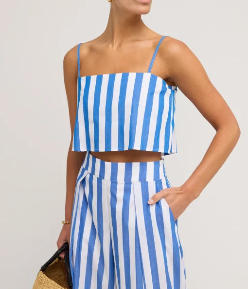 Eve Crop Top in Aegean Stripe