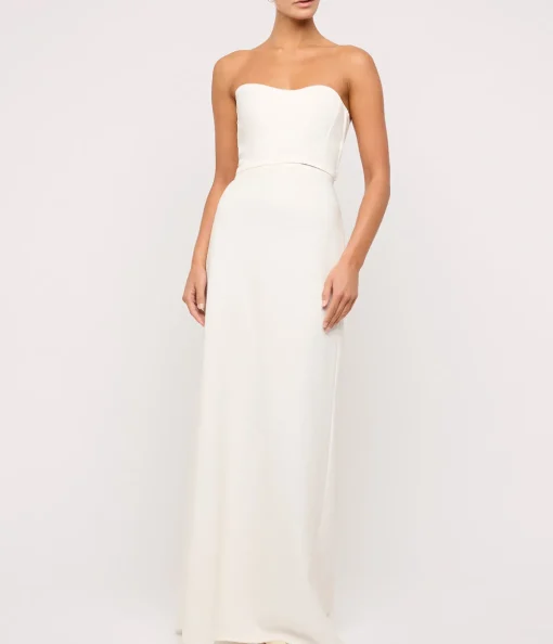 Fiona Strapless Maxi Dress in White