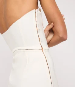 Fiona Strapless Maxi Dress in White