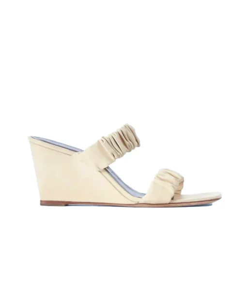 Frankie Wedge Sandal in Cream