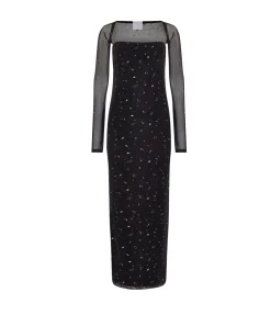 Galaxy Dress and Shrug in Black and Gold