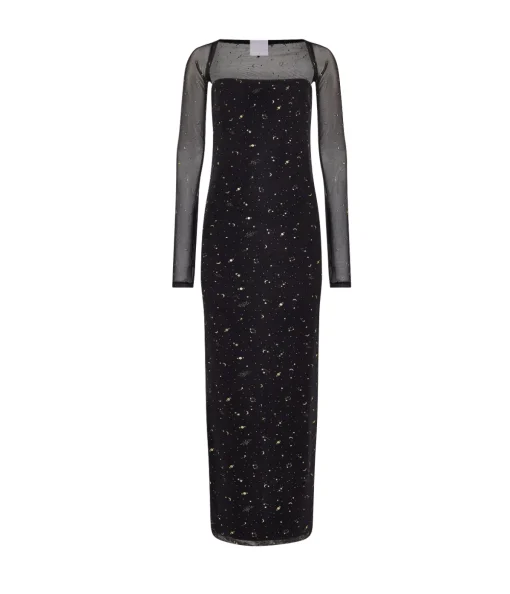 Galaxy Dress and Shrug in Black and Gold