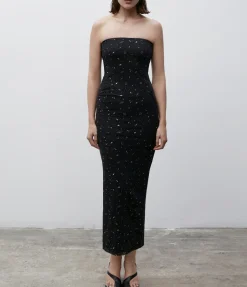 Galaxy Dress and Shrug in Black and Gold