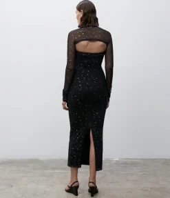 Galaxy Dress and Shrug in Black and Gold
