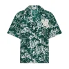 Garden Toile Embellished Camp Shirt in Ivy