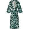 Garden Toile Embellished Long Dress in Ivy