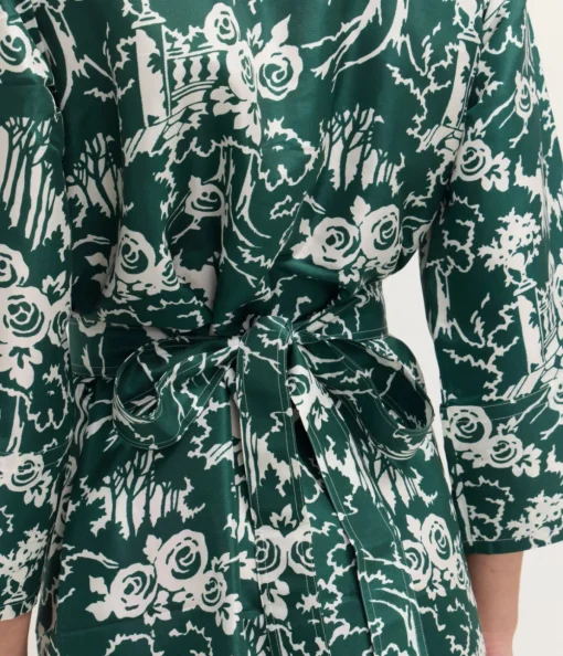 Garden Toile Embellished Long Dress in Ivy