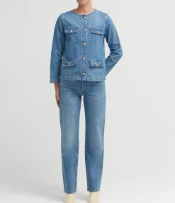 Gavin Long Jean in Atlantic Blue