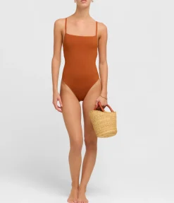Geometrical One Piece in Terracotta