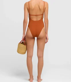 Geometrical One Piece in Terracotta