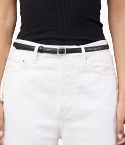 Georgia Slim Belt in Black with Silver