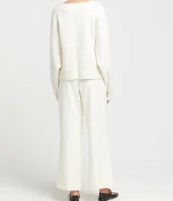 Gia Cashmere and Merino Cross Wrap Sweater in Ivory