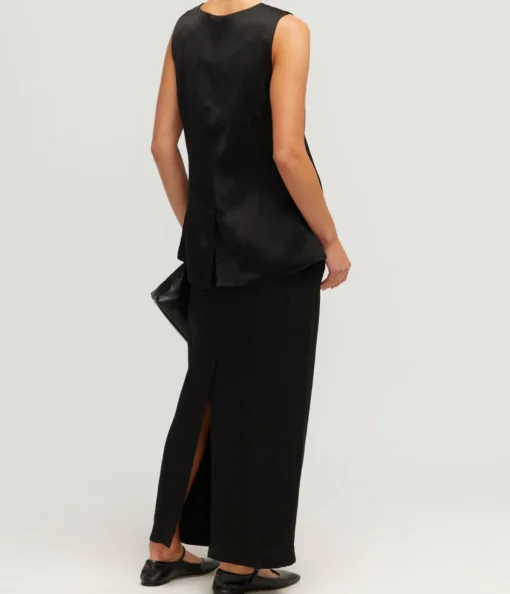 Gigi Asymmetric Vest in Black