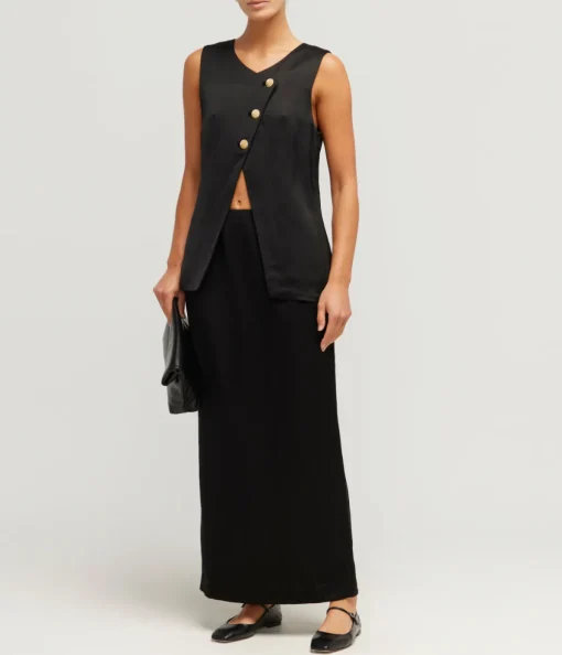 Gigi Column Skirt in Black
