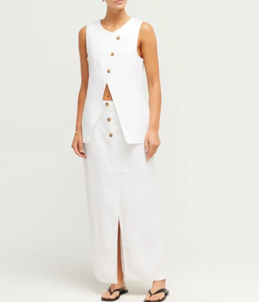 Gigi Column Skirt in Ivory