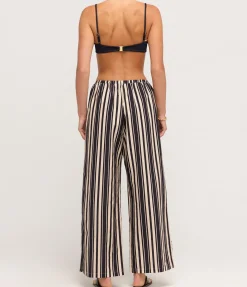 Giulia Silk Blend Pant in Cinque Stripe