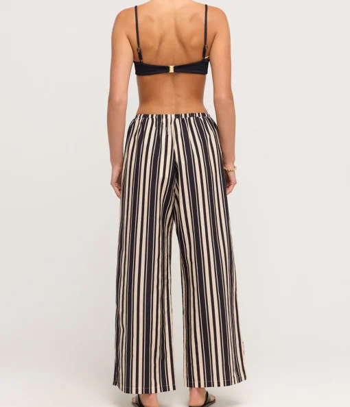 Giulia Silk Blend Pant in Cinque Stripe