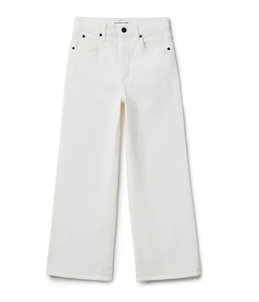 Grace High Rise Wide Leg Crop in White