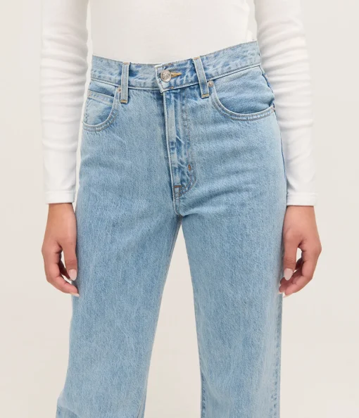 Grace High Rise Wide Leg Jean in Powder Blue