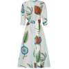 Grand Floral Column Dress in Multi