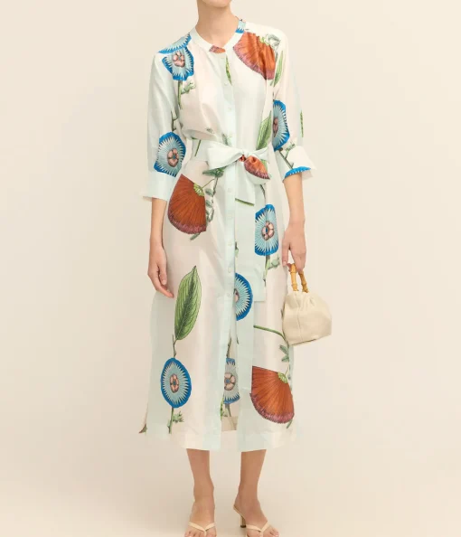 Grand Floral Column Dress in Multi