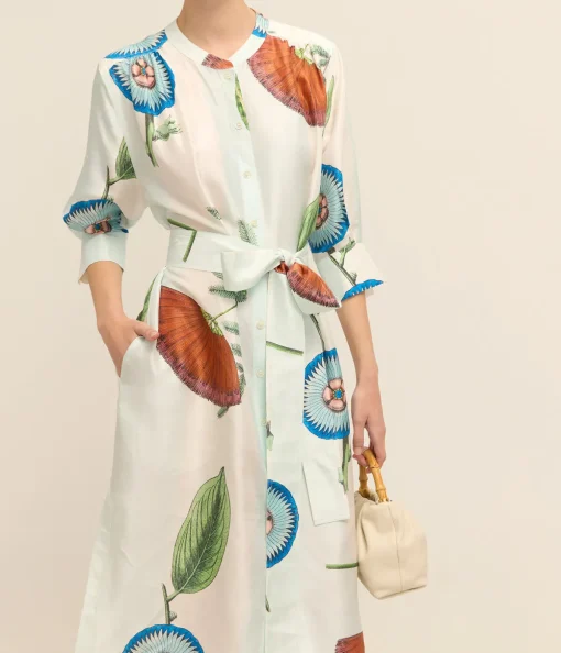 Grand Floral Column Dress in Multi