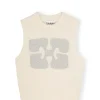 Graphic Wool Vest in Egret