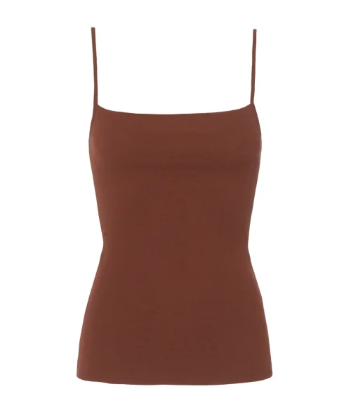 Gwyn Square Neck Tank Top in Milk Chocolate