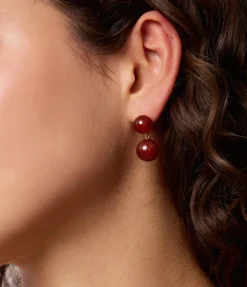 Hannah Earring in Red Carnelian