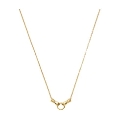 Harris Reed In Good Hands Mini Pendant Slider Necklace in Gold