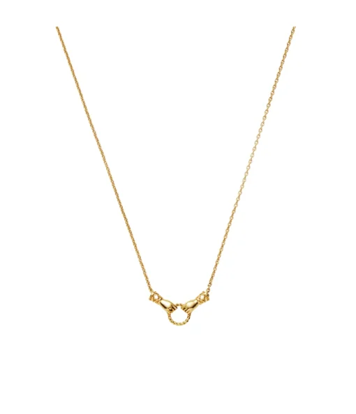 Harris Reed In Good Hands Mini Pendant Slider Necklace in Gold