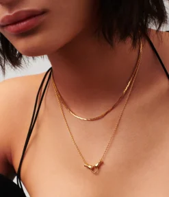 Harris Reed In Good Hands Mini Pendant Slider Necklace in Gold