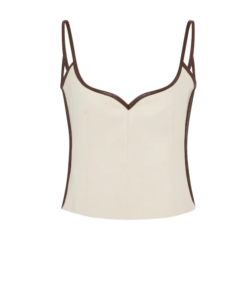 Heart Bodice Singlet in Carob Cream