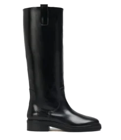 Henry Pull on Calf Leather Boot in Black