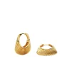 Hera Ridge Hoop Earrings in Gold