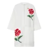 Hibiscus Embroidered Tunic Dress in Antique White