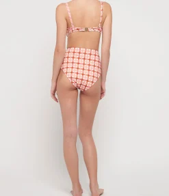 High Waisted Pant in Grapefruit Gingham
