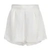 High Waisted Silk Linen Short in White
