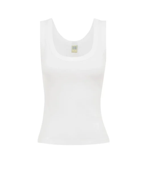 Hillie Scoop Neck Tank in White