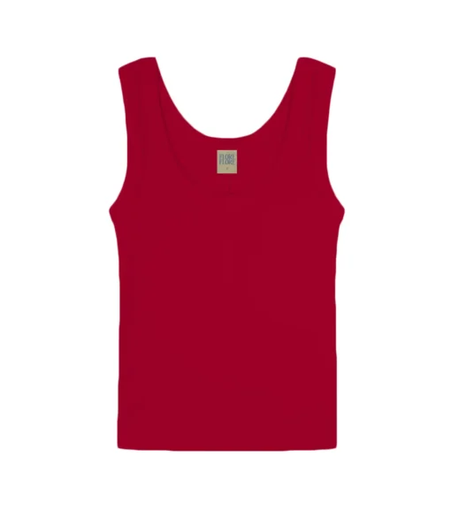 Hillie Scoop Neck Tank in Red