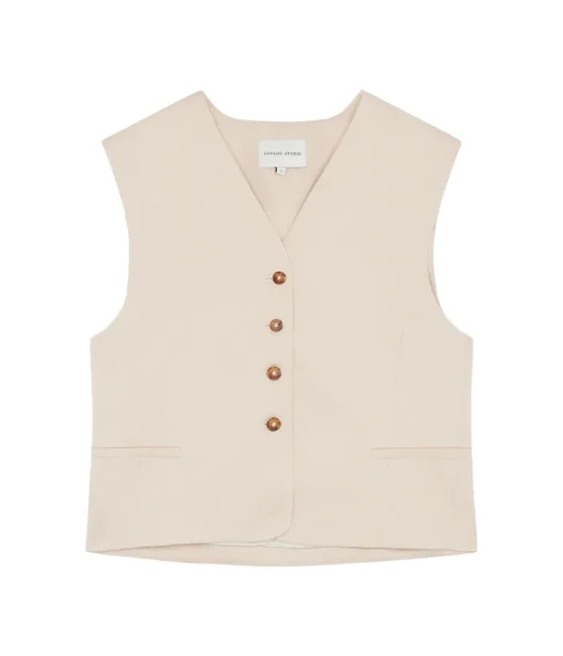 Iba Vest in Cream Rose