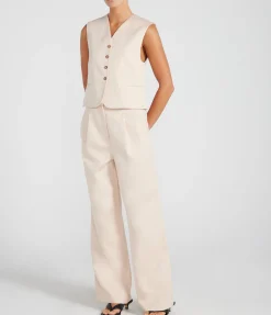 Idai Tailored Pants in Cream Rose