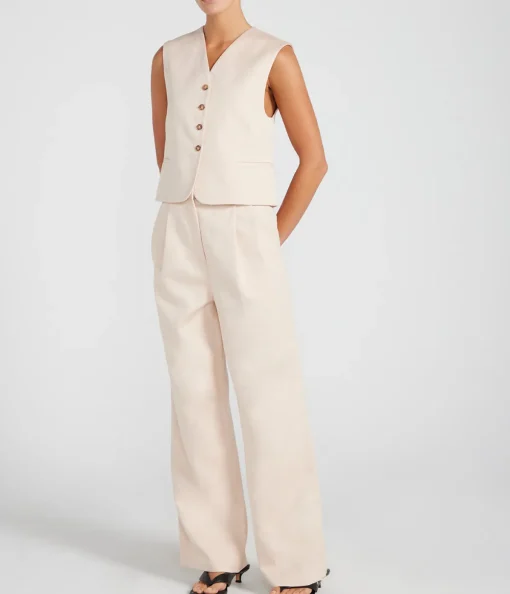 Idai Tailored Pants in Cream Rose